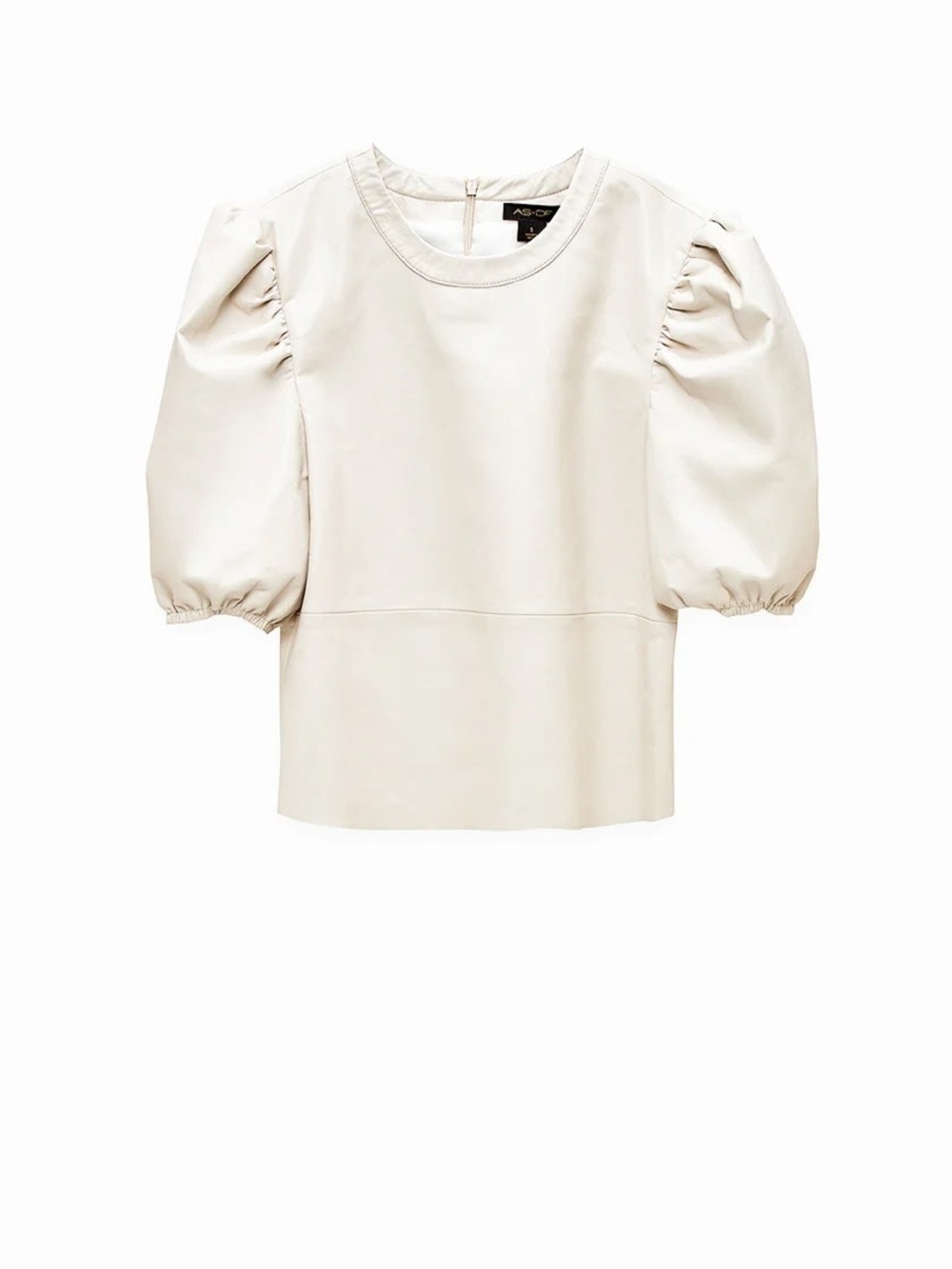 ASbyDF Mara Recyled Leather Top with Puff Sleeves